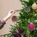 12 Pcs Velvet Christmas Ornaments Set - Burgundy Green Coffee Brown Large Shatterproof Christmas Tree Decorations, 3.15 Inch Multicolor Velvet Balls for Xmas Tree, Home, and Party Decor