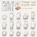 Glass Bud Vase 15 Pcs for Centerpieces Wedding,Home Decor,Bud Vases in Bulk for Flowers,Small Vases for Christmas,Birthday Party,Wedding,Valentine's Day,Mother's Day,Other Events Decorations(Clear)