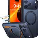 TORRAS Upgrade 360 Magnetic Stand for iPhone 17 PRO Case with Camera Control Button, Fit for MagSafe, Mil-Grade Protection, Slim Soft Edge Translucent Back for iPhone 17Pro 6.3 inch, Black