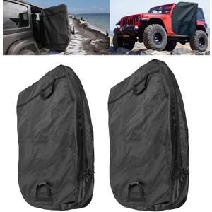 Replacement for 13110001 Hard Door Storage Bags for Jeep Wrangler JK JL CJ YJ TJ 1976-2023, Easy Store/Carry Side Door for Jeep Wrangler (Set of 2)