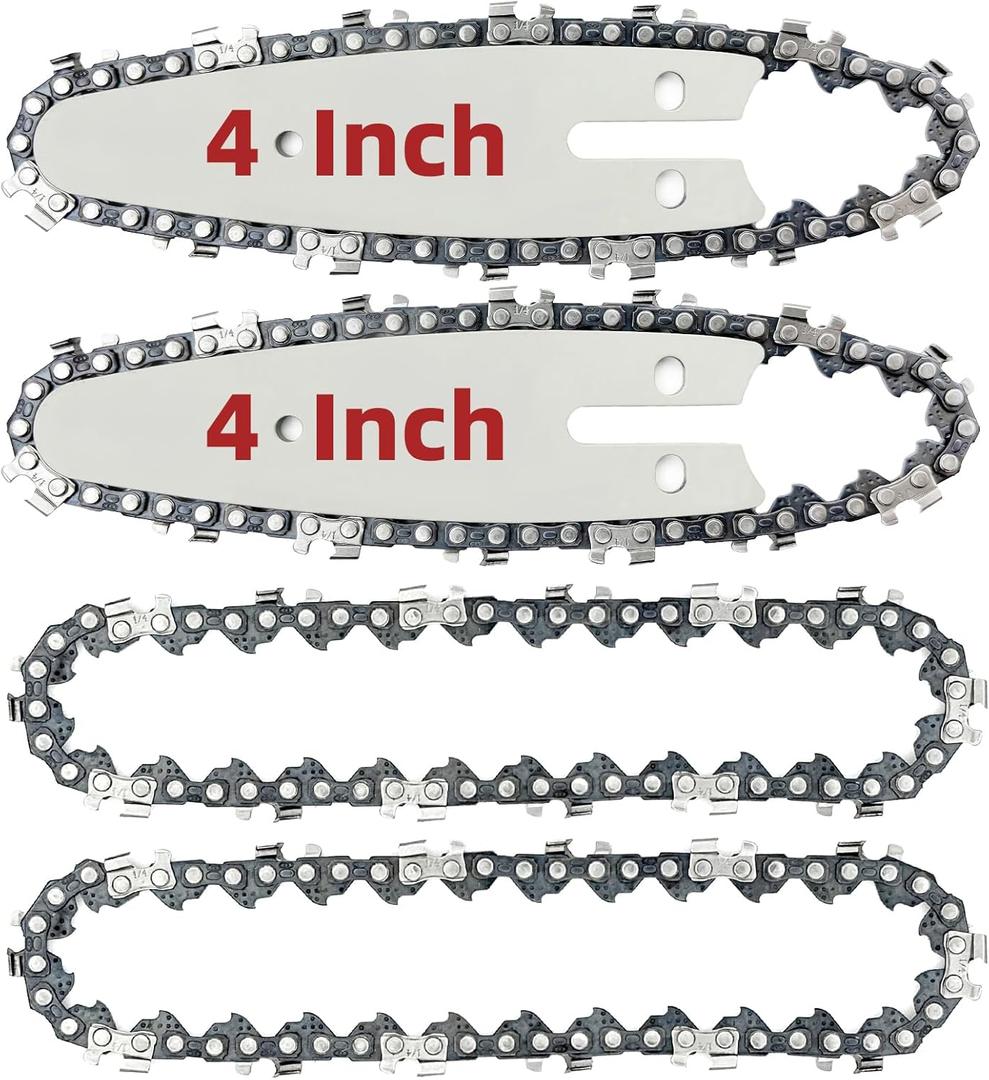 JINFFR 4 Pieces 6 Inch Chainsaw Chain, Replacement Chains for 6 Inch Cordless Electric Portable Mini Chainsaw, Chains Fit for 6" Mini Chainsaws -37 Drive Links