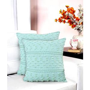 2 x ACCENTHOME Boho Throw Pillow Cover 20x20 Inch (2 Pc) Cotton Hand Woven Decorative Design Pillows for Farmhouse Couch Sofa Bedroom | Sage Tufted Pillow Covers | Home Decor Textured Hug Pillowcases