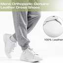 OrthoComfoot Men's Arch Support Dress Oxfords (9.5, W2-white)