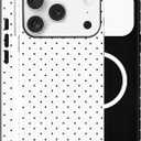 Magnetic Case for iPhone 17 Pro, Compatible with MagSafe, Aesthetic Polka Dot Cute Design for Women, Hybrid 2-Layer Hard Shell Phone Cover, White