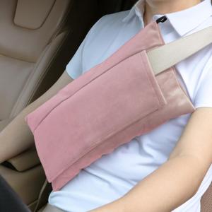 AmazeCov Post-Surgery Seat Belt Pillow - Super Soft Mastectomy & Tummy Tuck Cushion, Heart/Hysterectomy Recovery Pillow, Comfort Pad for Car, Lavender