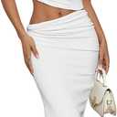 Verdusa Two Piece Sets For Women Going Out Tops and Maxi Skirt Set Vacation Wedding Guest Outfits (S, White)