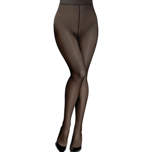 Aobiono Women Fleece Lined Tights Sheer Warm Pantyhose Fake Translucent Winter Black 220g