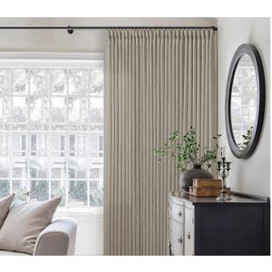 Extra Wide Taupe Linen Curtain 96 Inches Long 70 Inch Wide for Living Dining Room Pinch Pleated Drapes for Patio Sliding Glass Door Hooks Rings Sheer Privacy Curtain 72x96 1 Panel Burlywood Birch