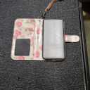 ULAK Compatible with iPhone 14 Wallet Case for Women, PU Leather Floral Flip Cover with Card Holder Kickstand Feature Protective Purse Case 6.1 Inch, Rose Gold