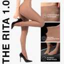 sofsy 10-Year Hosiery Craftsmanship - Italian 40 Den Run Resistant Opaque Tights for Women | High-Waist, Reinforced Toe (Medium, B03 | 1 Pair - Camel Tan)