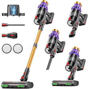 Cordless Vacuum Cleaner, 650W/55KPA/70 Mins Vacuum Cleaners for Home with Self-Standing, Anti-Tangle Vacuum Cordless, Smart Display and 1.8L Cup Cordless Stick Vacuum Cleaner for Pet Hair/Carpets