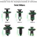 Ohleats 200 PCS Car Bumper Retainer Clips, Plastic Door Trim Panel Fender Clips, 6 Different Auto Push Pin Rivet Set Suitable for Most Vehicles, Universal Car Accessories