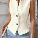 Mina Self Women's 2026 Summer Sleeveless Vest - Lightweight Knit Stretchy Trendy Casual Work Office Slim Fully Lined Tops (Beige, L)