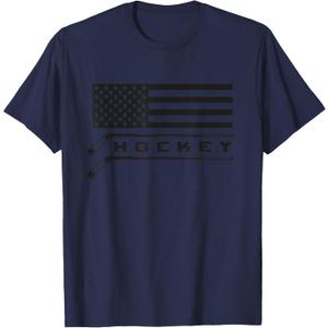 American Flag Hockey Apparel - Hockey T-Shirt, XL