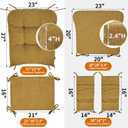 5 PCS Glider Rocker Replacement Cushions with Storage Side Pocket, Luxuriy Chenille Fabric Foam & Microfiber Filling, Thickened & Supportive Rocking Chair Cushion Set, Yellow