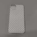 Compatible with iPhone 14/15 Plus Case, Fashion Cute Aesthetic Polka Dot Pattern Cover for Women, Shockproof Slim Soft TPU and Hard PC Protective Phone Case - White