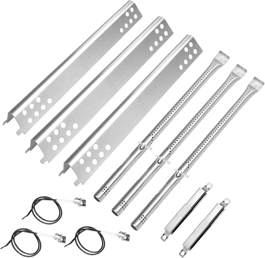 Uniflasy Grill Replacement Parts for Charbroil Performance Tru Infrared 3 Burner 463371116 463371316 463370719 463336016 463280019, Grill Burner Heat Plate Shield Carryover Tube Grill Repair Parts