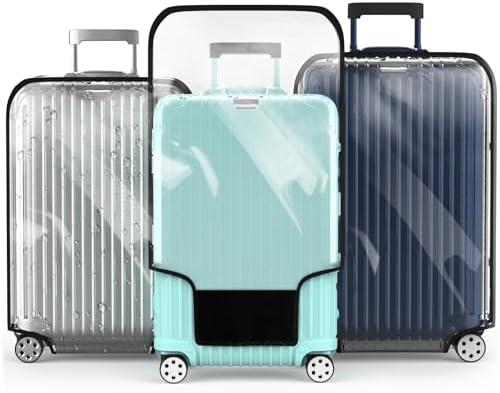 YHOUSE Suitcase Covers For Luggage, 28 Inch Clear PVC Luggage Covers Protector Full Thicken Transparent Waterproof Suitcase Sleeve With Large Velcro for 28" Wheeled Suitcases