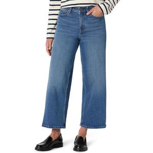 Amazon Essentials Women's High-Rise Wide Leg Crop Jeans (14, Medium Blue Vintage)