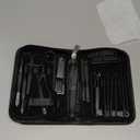 Manicure Set Professional Nail Clipper Kit-26 Pieces Stainless Steel Manicure Kit,Nail Care Tools with Luxurious Travel Case Nail Grooming Kit Present for Men Husband Boyfriend Parent (Black)