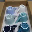 Porcelain Coffee Mugs Set of 6, 13 Ounce Coffee Cups with Handle, Ceramic Tea Mugs for Latte, Hot Tea, Cappuccino, Mocha, Cocoa, Blue Assorted Colors Mug Gift Set, Dishwasher and Microwave Safe
