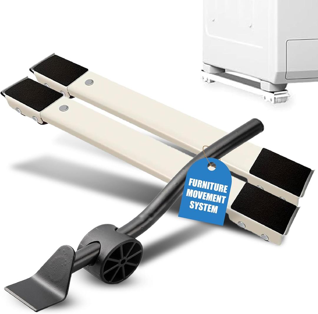 Extendable Furniture Movers Set with Lifter Tool - Heavy-Duty Rollers, 1200lbs Capacity for Sofas, Refrigerators, and More