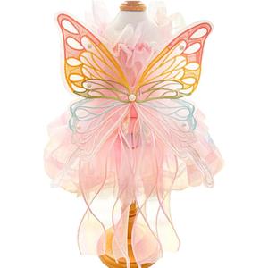 Butterfly Dog Costume - Pink Dress with Leash Ring for Small Dogs & Kittens - Lolita Puppy Clothes for Girl Dogs & Cats - Halloween Outfit for Chihuahua, Yorkie, Pomeranian (Purple, Small)