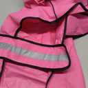 Reflective Dog Rain Coat - Waterproof Adjustable Pet Rain Jacket, Lightweight Dog Hooded Poncho Raincoat for Small to X- Large Dogs and Puppies (Pink, Large)