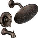 Moen Brantford Oil Rubbed Bronze Posi-Temp Tub and Shower Trim Kit, Including 8-Inch Eco-Performance Rainshower, Handle, and Tub Spout, Valve Required, T2253EPORB