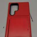 Galaxy S21 FE Case with Card Holder,Silicone Hybrid Protective Wallet Cover Case for Samsung Galaxy S21 FE Edition - Red
