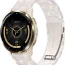 Compatible with Garmin Venu 3s Watch Band Resin, 18mm Strap Compatible for Garmin Venu 4s 41mm/Venu 2s/Forerunner 265s/255s/Vivoactive 4s Wristband Bracelet Replacement with Stainless Steel Buckle (Aurora White)