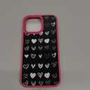 Compatible with iPhone 14 Pro Max Case,Black Heart for Woman Men Full Body Protective Cover Shockproof Slim Dopamine Designed Case for iPhone 14 Pro Max 6.7 in -Red