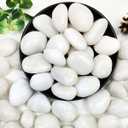 2lbs White River Rocks, 1-2 Inch Natural Pebbles for Indoor Plants, High Polished Decorative Stones Vase Filler Fish Tank Aquariums Landscaping Garden Outdoor and Indoor DIY