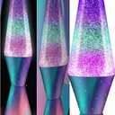 Lava Lamp - 14.5" Polar Glimmer - The Original Motion Light - Silver Glitter, Multicolor Base and Globe - Item #2048 