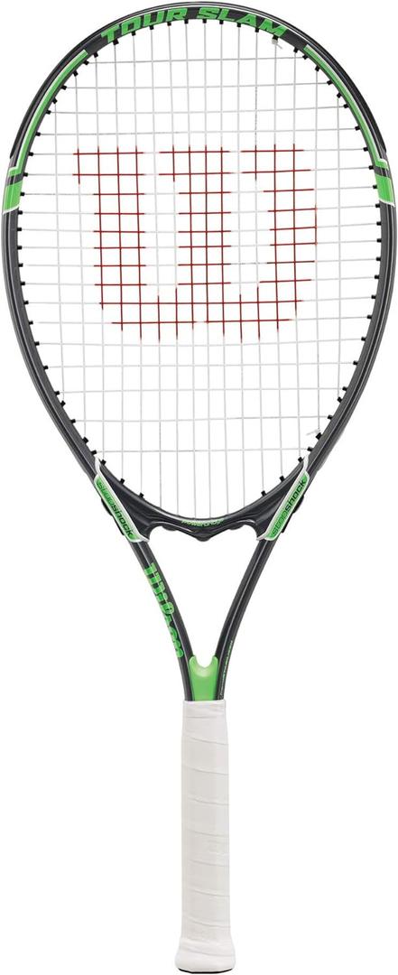 WILSON Tour Slam Adult Recreational Tennis Rackets (Grip Size 2 - 4 1/4", Grey/Green) WILSON Tour Slam Adult Recreational Tennis Rackets (Grip Size 2 - 4 1/4", Grey/Green)