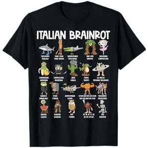 Italian Brainrot Characters Funny Meme Popular Trend T-Shirt M
