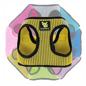 EcoBark Step in Dog Harness Reflective Soft Ultra Padded Mesh Dog Harnesses for Dogs Eco-Friendly Comfort Secure Halter No Pull Adjustable Pet Vest, Yellow, XS