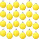 24 Pcs 2.4 inches Yellow Christmas Ball Christmas Tree Ornaments Christmas Tree Pendants Xmas Shiny Balls Baubles Set for Christmas Tree Hanging Wreath Garland DecorationsMatte Yellow