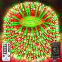 403 FT 1000 LED String Lights Outdoor Christmas Lights Fairy Lights Plug In Clear Wire Waterproof With Remote 8 Modes Timer for Outside House Tree Garden Yard Wedding Party Decorations-Red and Green