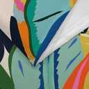 Boho Colorful Floral Shower Curtain, Abstract Art Modern Asthetic Jungle Plant Leaf Bathroom Curtain with 12 Hooks, Waterproof Polyester Fabric Bath Curtain with Hooks 72x72 Inch