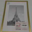 upsimples A3 Picture Frame, Display Pictures 8.3x11.7 with Mat or 11.7 x 16.5 Without, Wall Hanging Poster Frames, Gold, 1 Pack