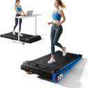 YUEJIQI Walking Pad Under Desk Treadmill with Incline for Home Office, 2.5HP Portable Walking Pad Treadmill with 280 Lbs Weight Capacity, Remote Control, LED Display (Black)