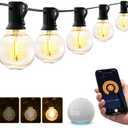 XMCOSY+ Smart Outdoor String Lights, 75Ft G40 Globe Patio Lights with 34 Dimmable LED Bulbs, WiFi & APP Control, Work with Alexa, Extendable Waterproof LED String Lights for Outside, Porch, Backyard