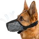 Dog Muzzle, Air Mesh Breathable Muzzle for Medium Large Sized Dogs to Anti & Prevent Biting Barking Chewing, Soft Basket Muzzle for German Shepherd Dog with Reflective & Adjustable Strap, S