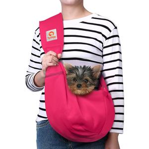TOMKAS Dog Sling Carrier for Small Dogs Puppy Carrier for Small Dogs (Rose red, Adjustable Strap for 3-10 lbs & Zipper Pocket)
