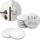 Door Stopper - 3.14" White Door Stoppers for Wall (8 Pack), with Heavy-Duty Adhesive - Wall Protector & Shock-Absorbent Protectors from Door Knobs - Prevents Scratches on Walls & Doors