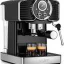 Espresso Machine 20 Bar Espresso Maker with Milk Frother Steam Wand, Professional Expresso Machine for Home Cappuccino & Latte Maker, Retro Coffee Maker with 61oz Water Tank, Black