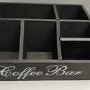 Coffee Station Organizer Pods Holder for Counter, Farmhouse Wood Coffee Bar Accessories and Tea Condiment Basket Storage Organizer Decor