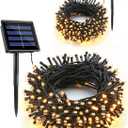 Flacchi Christmas Lights Solar 2 Pack Total 144ft 400 LED 8 Modes Outdoor String Lights Waterproof Solar Fairy Lights for Garden, Patio, Fence, Balcony,Backyard, Outdoors (Warm White)