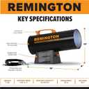 Remington LP Forced Air Heater, Portable 60,000 BTU Space Heater for up to 1500 Square Feet - Liquid Propane Gas Powered, Tank Not Included